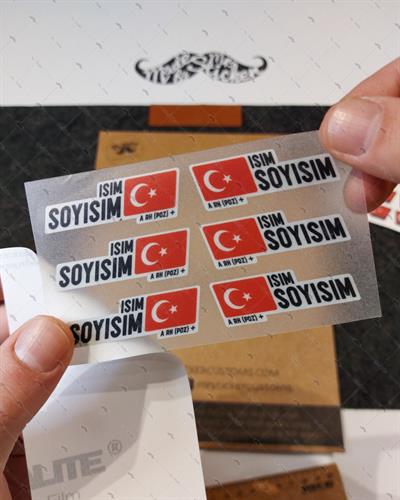 BCY4 Reflektif Kan Grubu Secenekli 10 Parca Bisiklet Isim Etiket Seti