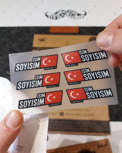 BCY4 Reflektif Kan Grubu Secenekli 10 Parca Bisiklet Isim Etiket Seti