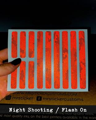 BCY48 Reflektif Kirmizi Siyah Petek Kamuflaj Desenli Serit Seti