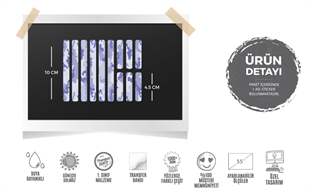 BCY49 Reflektif Lacivert Beyaz Petek Kamuflaj Desenli Serit Seti