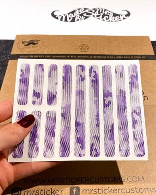 BCY49 Reflektif Lacivert Beyaz Petek Kamuflaj Desenli Serit Seti