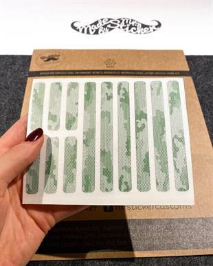 BCY51 Reflektif Yesil Beyaz Petek Kamuflaj Desenli Serit Seti