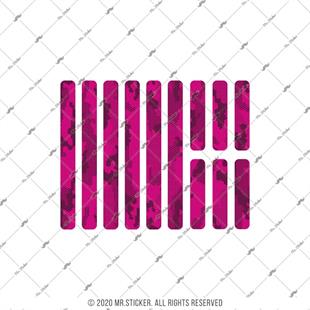 BCY52 Reflektif Pembe Siyah Petek Kamuflaj Desenli Serit Seti