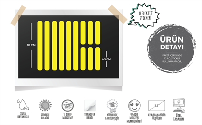 BCY9 Reflektif Sarı Serit Seti 12 Parca