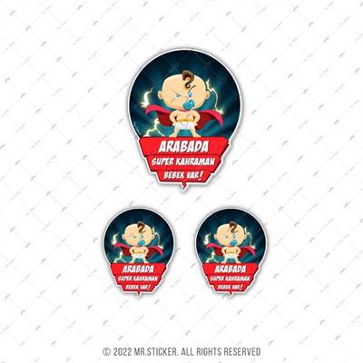 BOB11 Dikkat Arabada Super Kahraman Bebek Var Etiketi 3lü Set
