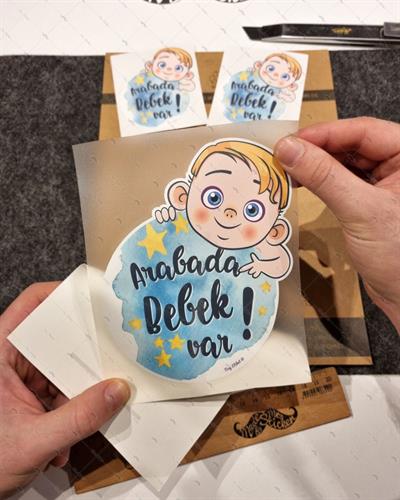 BOB12 Arabada Bebek Var Etiketi 3lü Set