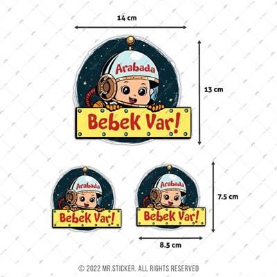 BOB18 Astronot Temali Arabada Bebek Var Etiketi 3lü Set