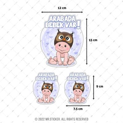 BOB22 Kus Sapkali Arabada Bebek Var Etiketi 3lü Set