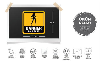 BOB8 Danger On Board Etiketi