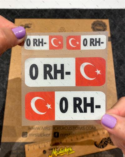 BT01 - Reflektif 0 Rh Negatif (-) Kan Grubu Etiket Seti