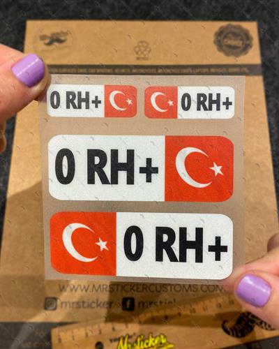 BT02 Reflektif 0 Rh Pozitif (+) Kan Grubu Etiket Seti