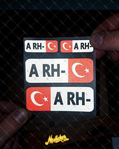 BT04 Reflektif A Rh Negatif (-) Kan Grubu Etiket Seti