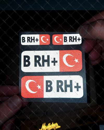BT05 Reflektif B Rh Pozitif (+) Kan Grubu Etiket Seti