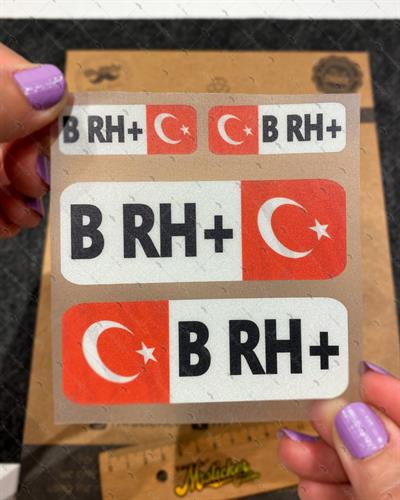 BT05 Reflektif B Rh Pozitif (+) Kan Grubu Etiket Seti