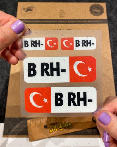 BT06 Reflektif B Rh Negatif (-) Kan Grubu Etiket Seti