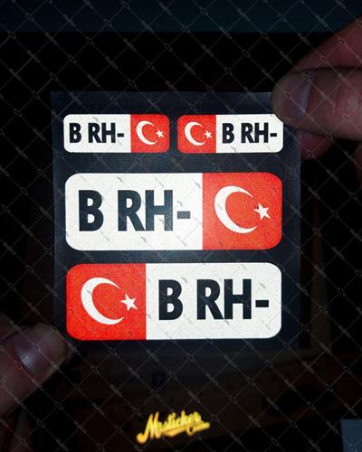 BT06 Reflektif B Rh Negatif (-) Kan Grubu Etiket Seti