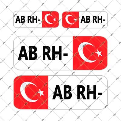 BT08 Reflektif AB Rh Negatif (-) Kan Grubu Etiket Seti