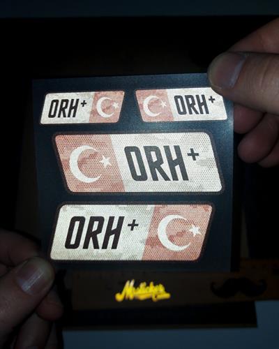 BT12 Reflektif 0 Rh Pozitif (+) Kan Grubu Etiket Seti