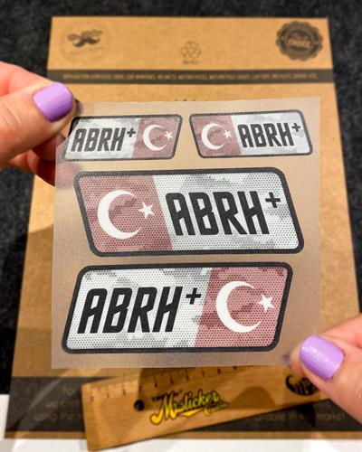 BT17 Reflektif AB Rh Pozitif (+) Kan Grubu Etiket Seti