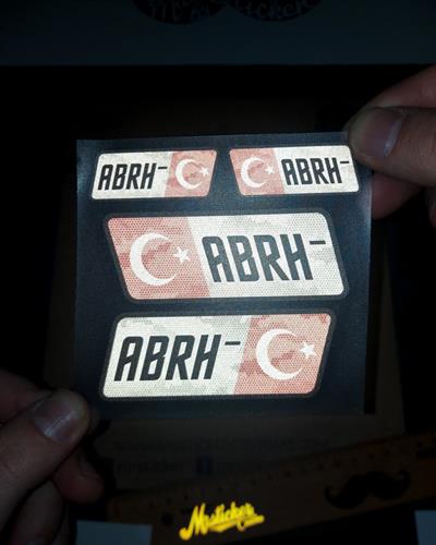 BT18 Reflektif AB Rh Negatif (-) Kan Grubu Etiket Seti