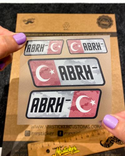 BT18 Reflektif AB Rh Negatif (-) Kan Grubu Etiket Seti