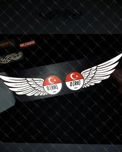 BT20 Reflektif Kanat Desenli 0 Rh Negatif (-) Kan Grubu Etiket Seti