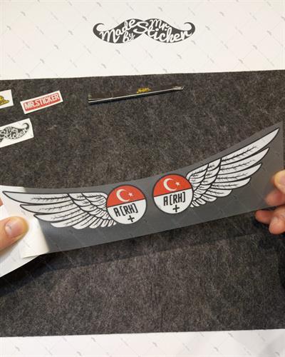 BT22 Reflektif Kanat Desenli A Rh Pozitif (+) Kan Grubu Etiket Seti