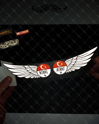 BT22 Reflektif Kanat Desenli A Rh Pozitif (+) Kan Grubu Etiket Seti