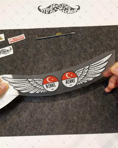 BT23 Reflektif Kanat Desenli A Rh Negatif (-) Kan Grubu Etiket Seti