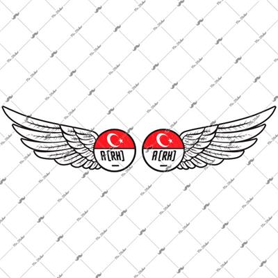 BT23 Reflektif Kanat Desenli A Rh Negatif (-) Kan Grubu Etiket Seti