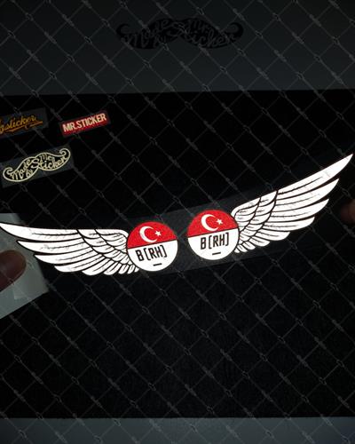 BT25 Reflektif Kanat Desenli B Rh Negatif (-) Kan Grubu Etiket Seti