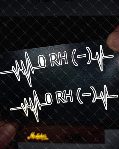 BT41S Kalp Ritmi Desenli 0 Rh Negatif (-) Kan Grubu Etiketi - 2 li Set