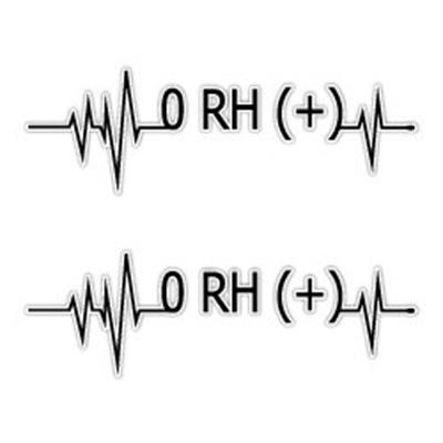 BT42S Kalp Ritmi Desenli 0 Rh Pozitif (+) Kan Grubu Etiketi - 2 li Set