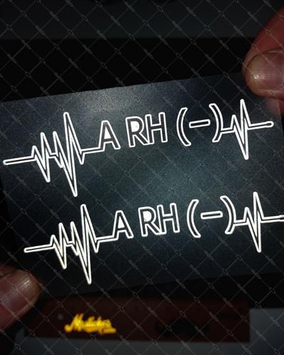 BT44S Kalp Ritmi Desenli A Rh Negatif (-) Kan Grubu Etiketi - 2 li Set