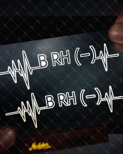 BT46S Kalp Ritmi Desenli B Rh Negatif (-) Kan Grubu Etiketi - 2 li Set