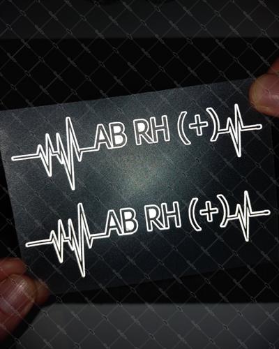 BT47S Kalp Ritmi Desenli AB Rh Pozitif (+) Kan Grubu Etiketi - 2 li Set