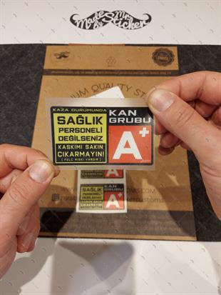 BT63 Kaskimi Cikarma Yazili A Rh Pozitif (+) Kan Grubu Etiketi