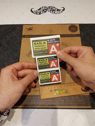 BT63 Kaskimi Cikarma Yazili A Rh Pozitif (+) Kan Grubu Etiketi