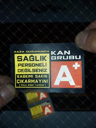 BT63 Kaskimi Cikarma Yazili A Rh Pozitif (+) Kan Grubu Etiketi