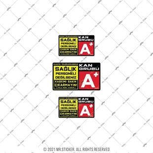 BT63 Kaskimi Cikarma Yazili A Rh Pozitif (+) Kan Grubu Etiketi