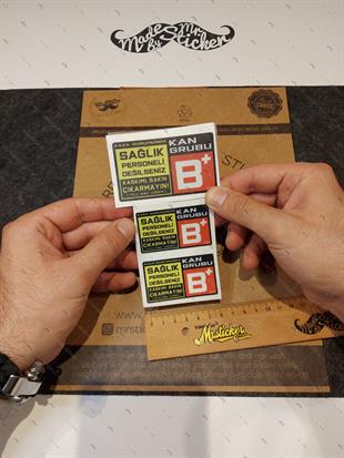 BT65 Kaskimi Cikarma Yazili B Rh Pozitif (+) Kan Grubu Etiketi