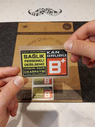 BT65 Kaskimi Cikarma Yazili B Rh Pozitif (+) Kan Grubu Etiketi
