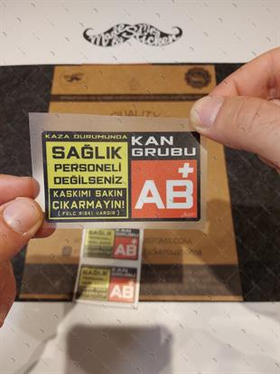 BT67 Kaskimi Cikarma Yazili AB Rh Pozitif (+) Kan Grubu Etiketi