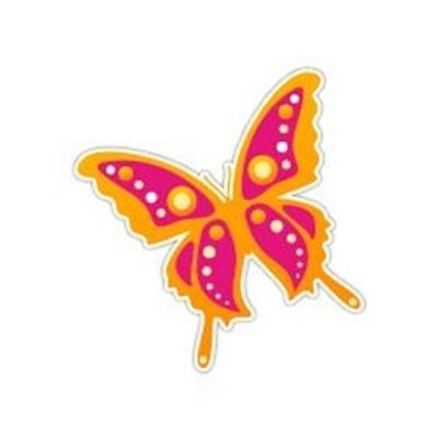 BTF3 Pembe Turuncu Kelebek Etiketi