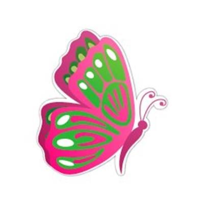 BTF5 Yesil Pembe Kelebek Etiketi