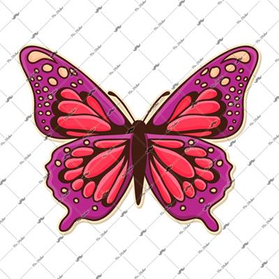 BTF6 Mor Pembe Kelebek Etiketi