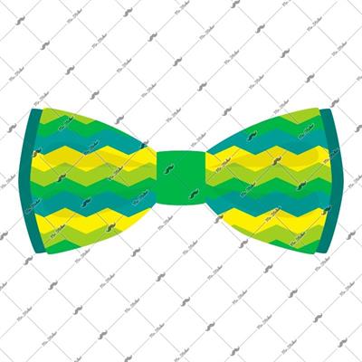 BWTM4 Yesil Sari Cizgili Papyon Etiketi