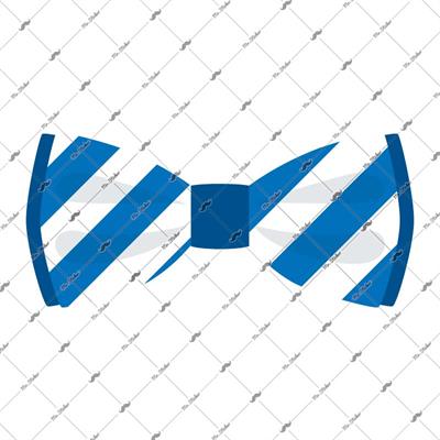 BWTM5 Mavi Beyaz Cizgili Papyon Etiketi