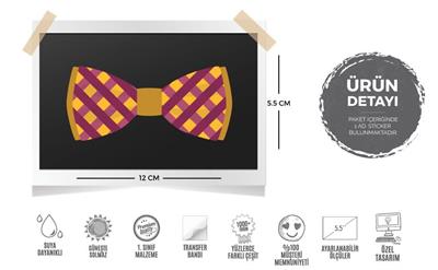 BWTM6 Bordo Turuncu Ekoseli Papyon Etiketi