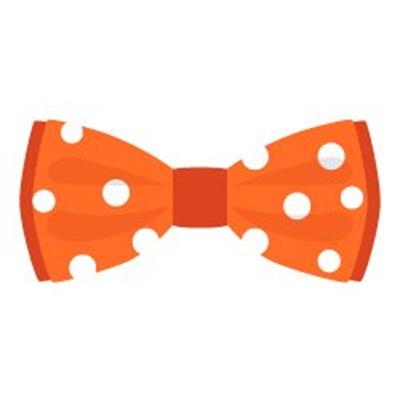 BWTM9 Turuncu Beyaz Puantiyeli Papyon Etiketi